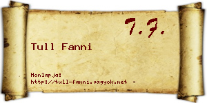 Tull Fanni névjegykártya