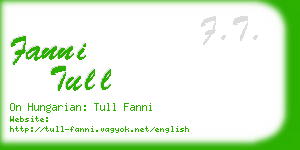 fanni tull business card